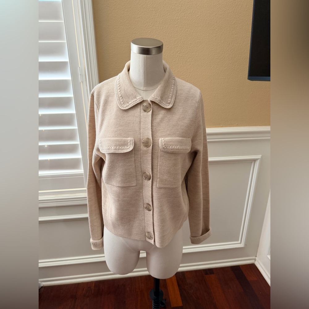 Sezane Molted Beige Betty Cardigan Small
